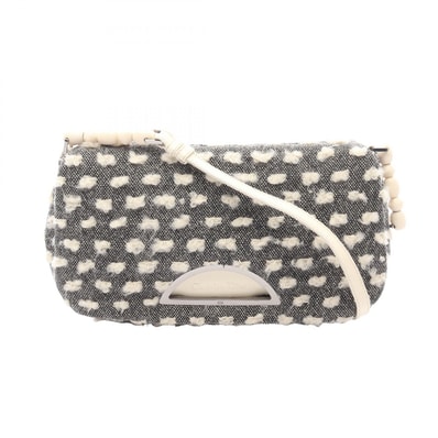 ディオール Dior マリスパール ショルダーバッグ バッグ ウール レザー レディース ホワイト系 / ブラック系 【中古】
