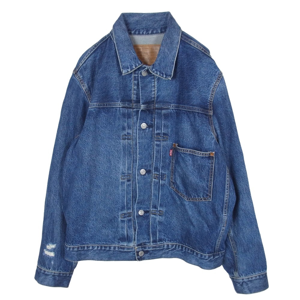 Levi's リーバイス デニムジャケット A9518-0000 PREMIUM 別注 Type 1st ダメージ加工 デニム ジャケット インディゴブルー系 M【中古】