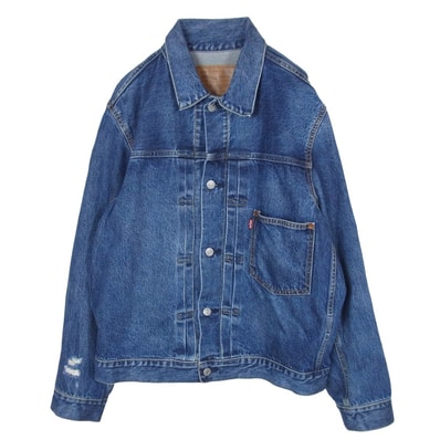 Levi's リーバイス デニムジャケット A9518-0000 PREMIUM 別注 Type 1st ダメージ加工 デニム ジャケット インディゴブルー系 M【中古】