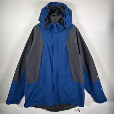 古着 ザ・ノースフェイス THE NORTH FACE マウンテンパーカー マウンテンライトジャケット 刺繍ロゴ ゴアテックス 14041 ブルー メンズ