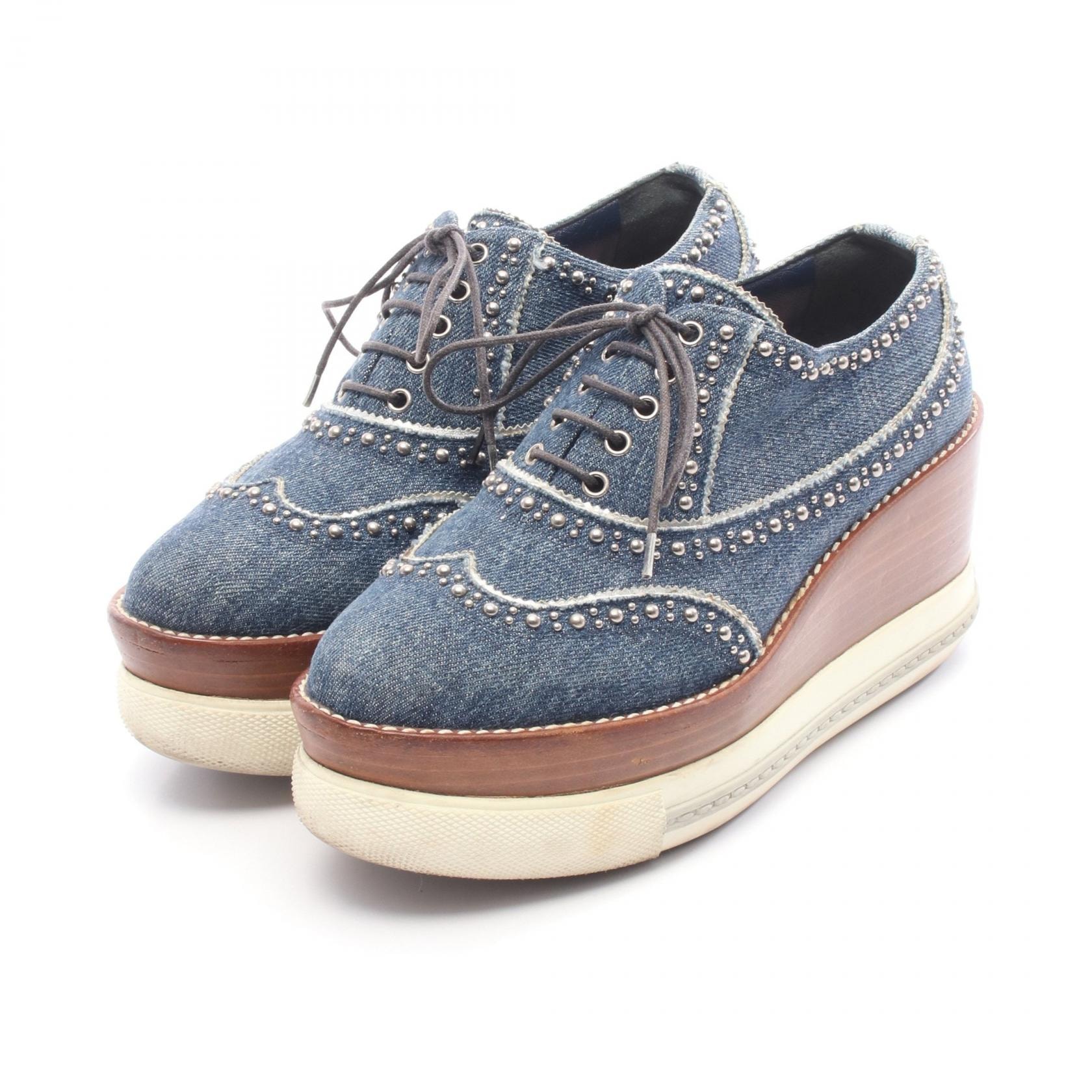 ミュウ ミュウ Miu Miu スニーカー 靴 デニム レディース ブルー系 【中古】