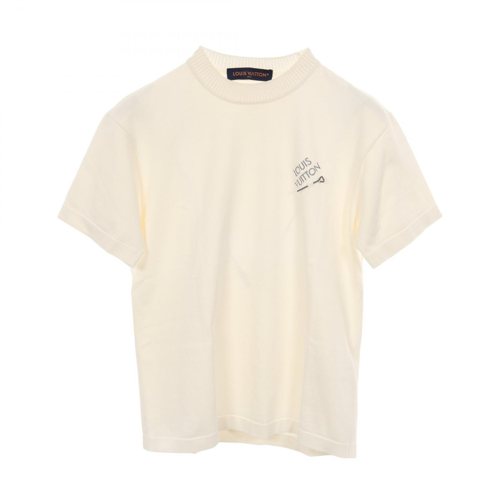 ルイ・ヴィトン LOUIS VUITTON シグネチャーショートスリーブ 半袖Tシャツ 衣料品 トップス コットン メンズ ホワイト系 【中古】
