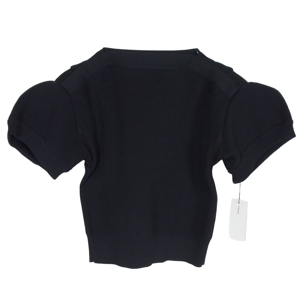 Sacai サカイ ニット 26SS 26-08398 Knit Pullover パフスリーブ ニット 半袖  プルオーバー ブラック系 2【極上美品】【中古】