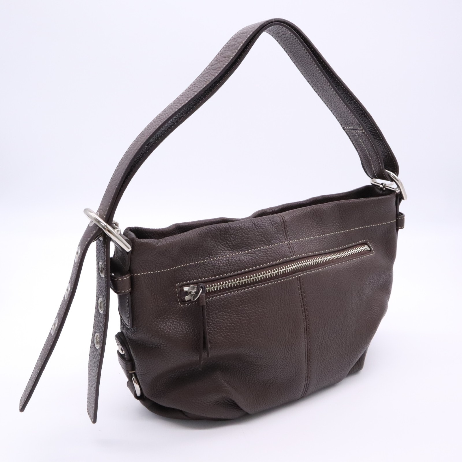 COACH コーチ レザー イーストウエスト ダッフル F15065 ハンドバッグ ブラウン レザー レディース