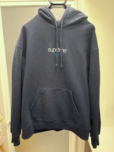 Supreme Classic Logo Shop Hooded Sweatshirt (Tokyo) "Navy"