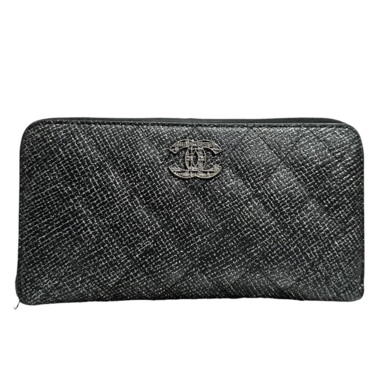 CHANEL シャネル マトラッセ ブラック シルバー金具 レザー 長財布 S1-00095 【中古】