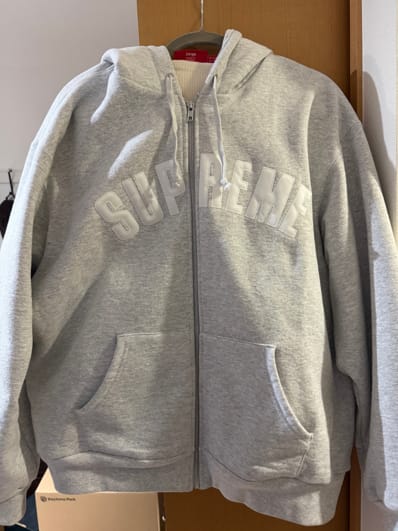 Supreme Arc Thermal Lined Zip Up Hooded Sweatshirt "Ash Grey"