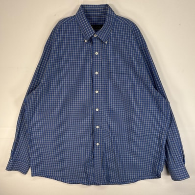 古着 ブルックスブラザーズ Brooks Brothers 長袖シャツ チェック 胸ポケ NON-IRON XL ブルー系 マルチカラー メンズ