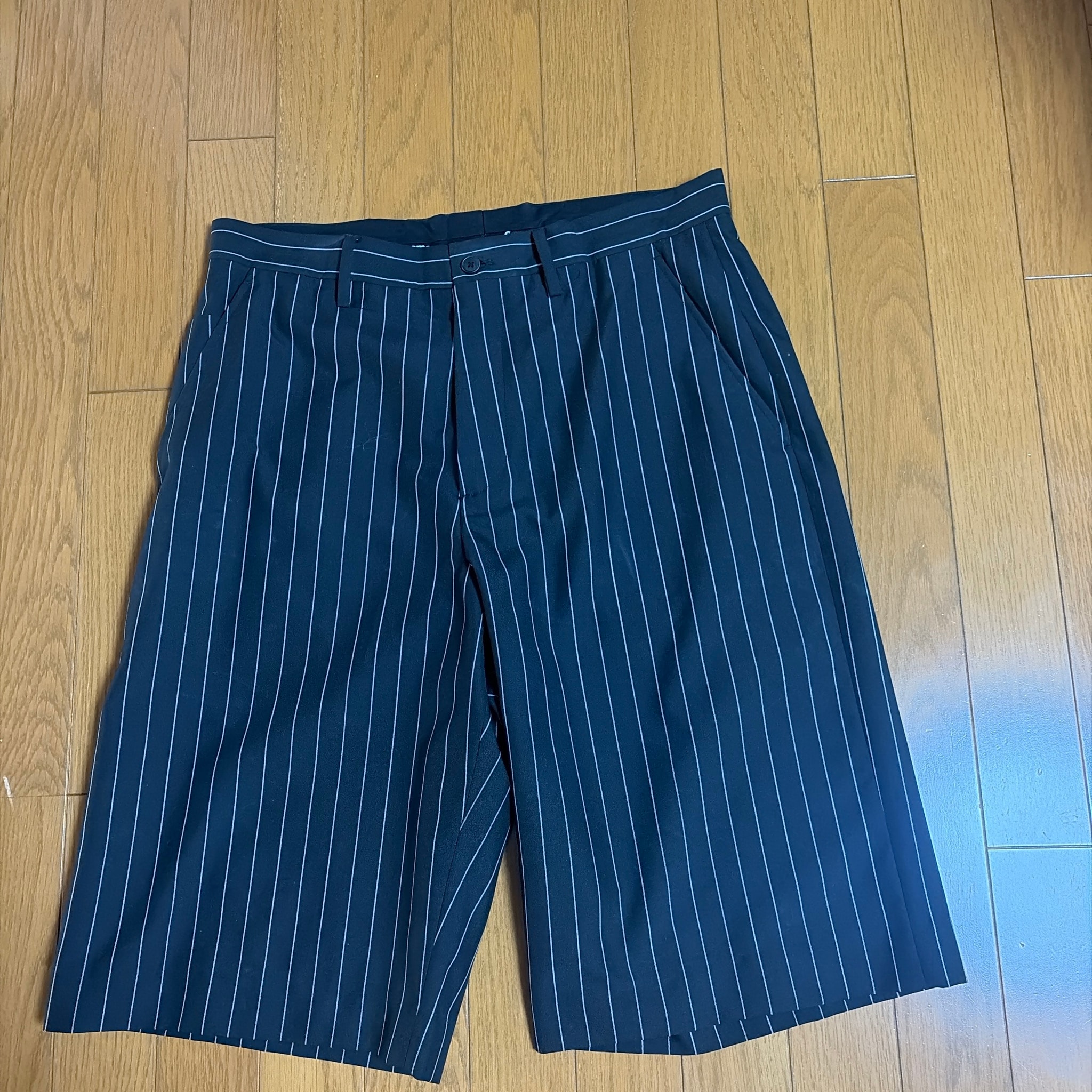 Supreme Pinstripe Wool Trouser Short "Black"