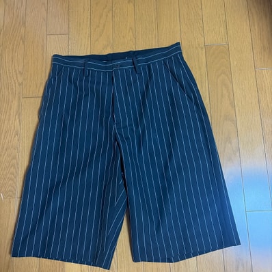 Supreme Pinstripe Wool Trouser Short "Black"