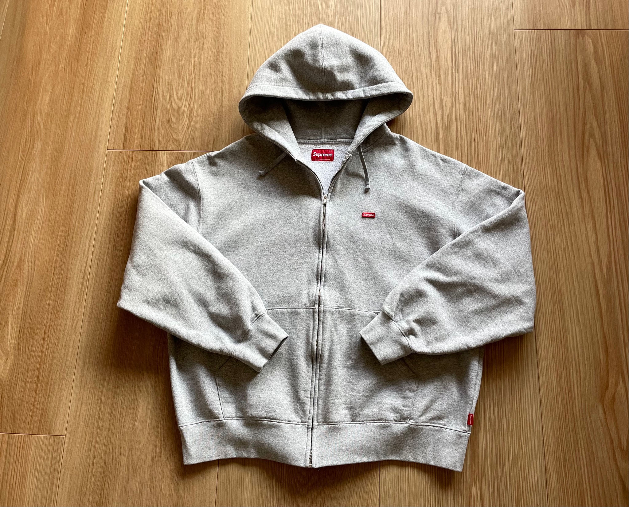 Supreme Small Box Zip Up Hooded Sweatshirt (25FW) "Heather Grey"