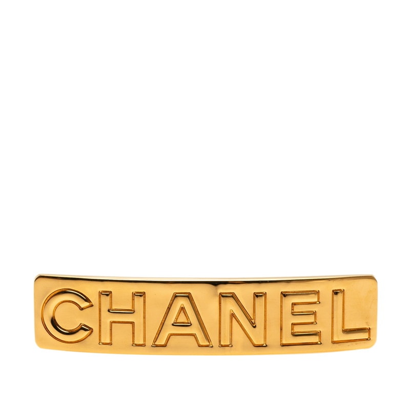 샤넬 로고 바레트 헤어 클립 골드 도금 여성 CHANEL [중고]
