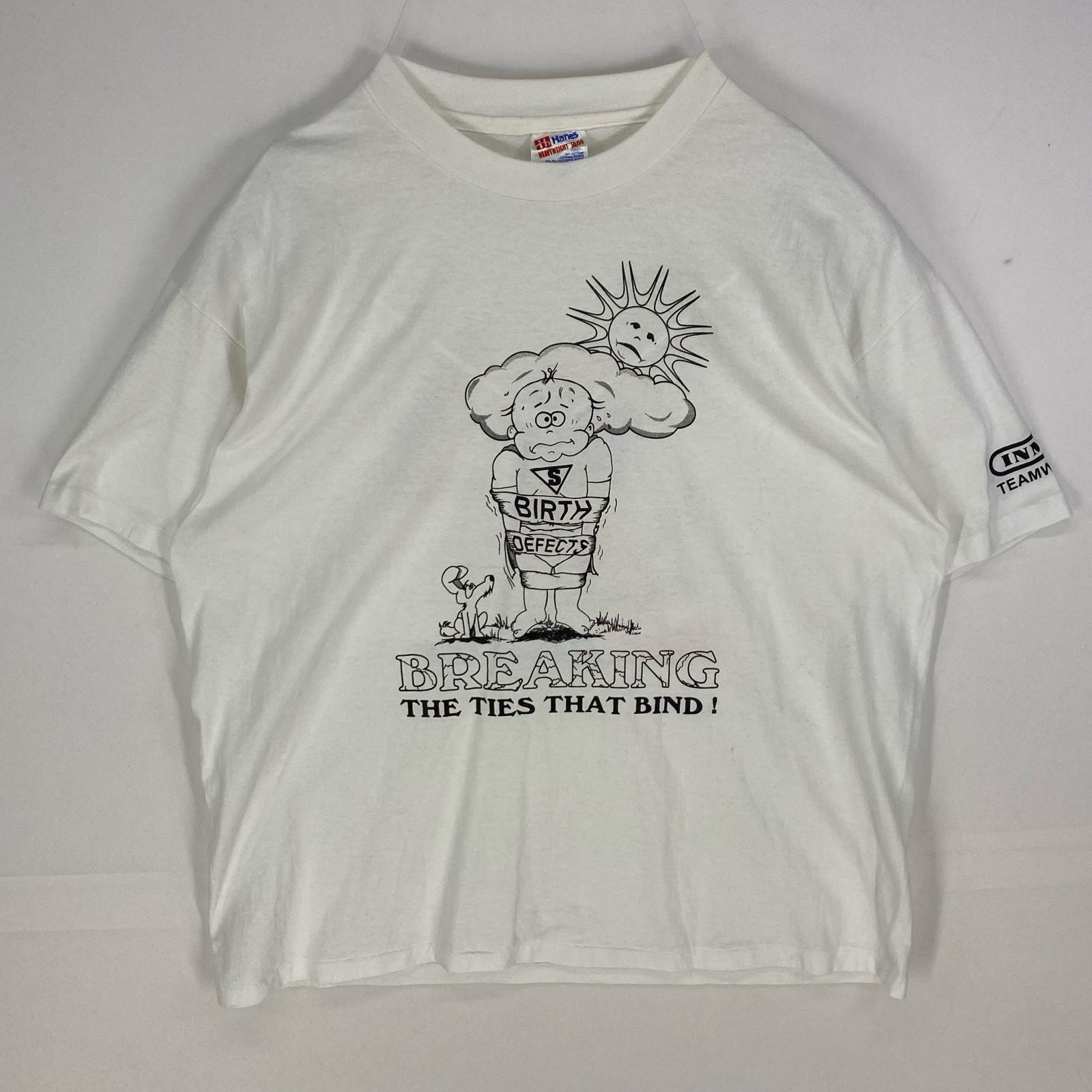 古着 80's~90's/80年代~90年代 ヴィンテージ ヘインズ Hanes USA製 半袖Tシャツ Walk America XL ホワイト系 プリント メンズ