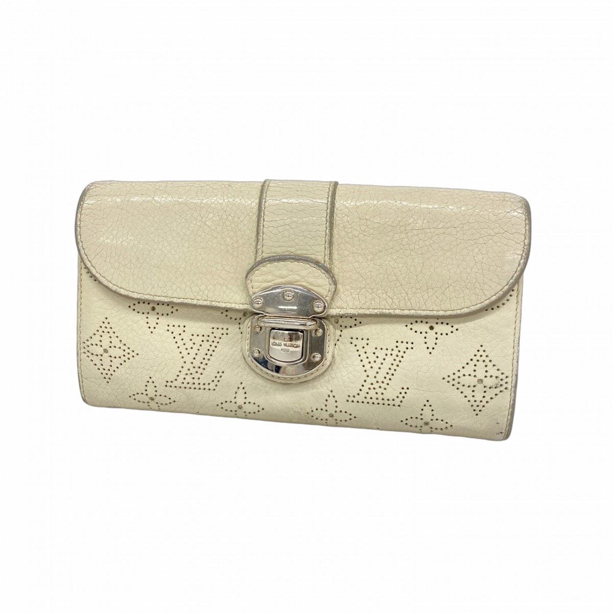 【6dc2939】ルイヴィトン 三つ折り長財布 マヒナ ポルトフォイユ イリス M58159 ブロン【中古】レディース