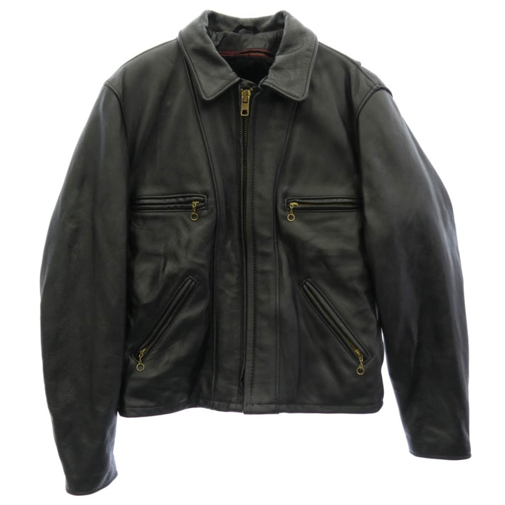 schott ショット ライダースジャケット 680 着脱式ボアライナー シングルライダース レザー ジャケット ブラック系 40【中古】