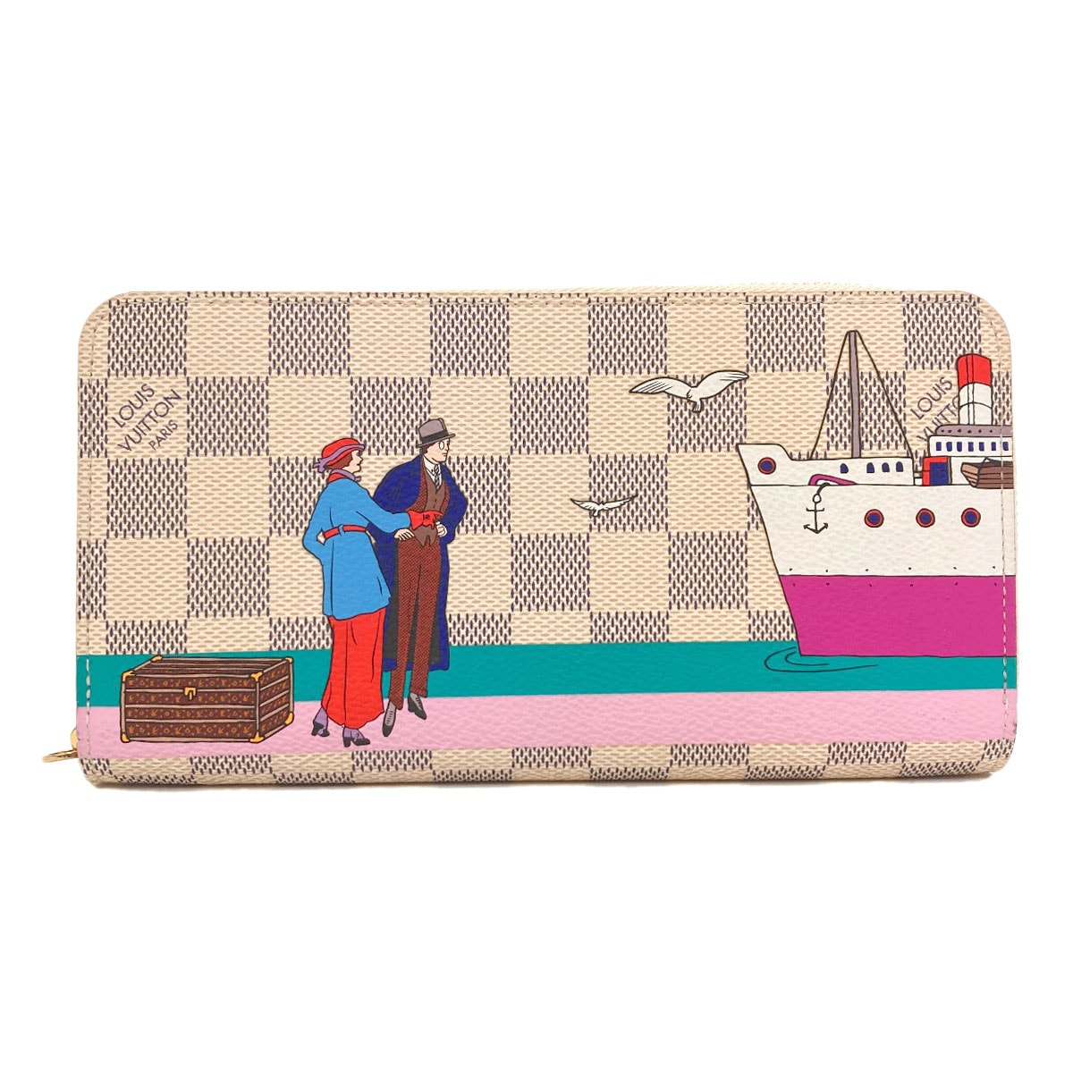 LOUIS VUITTON ルイヴィトン N41668 ジッピー・ウォレット 大西洋クルーズ 長財布(小銭入れあり) ダミエキャンバス レディース [中古]
