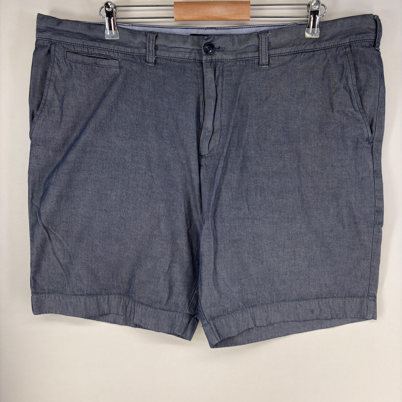 古着 トミーヒルフィガー TOMMY HILFIGER ショートパンツ ワンポイントロゴ ジップ ショーツ コインポケット w42  ブルー系 メンズ