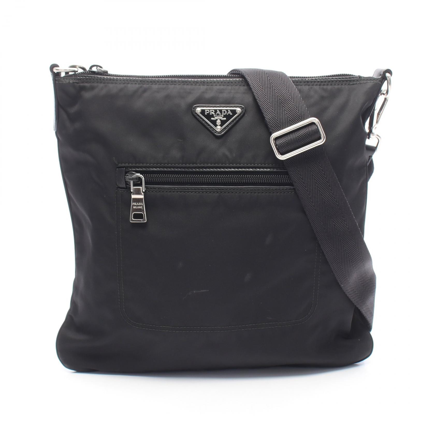 プラダ PRADA TESSUTO ショルダーバッグ バッグ ナイロン レザー レディース ブラック系 BT0715 【中古】