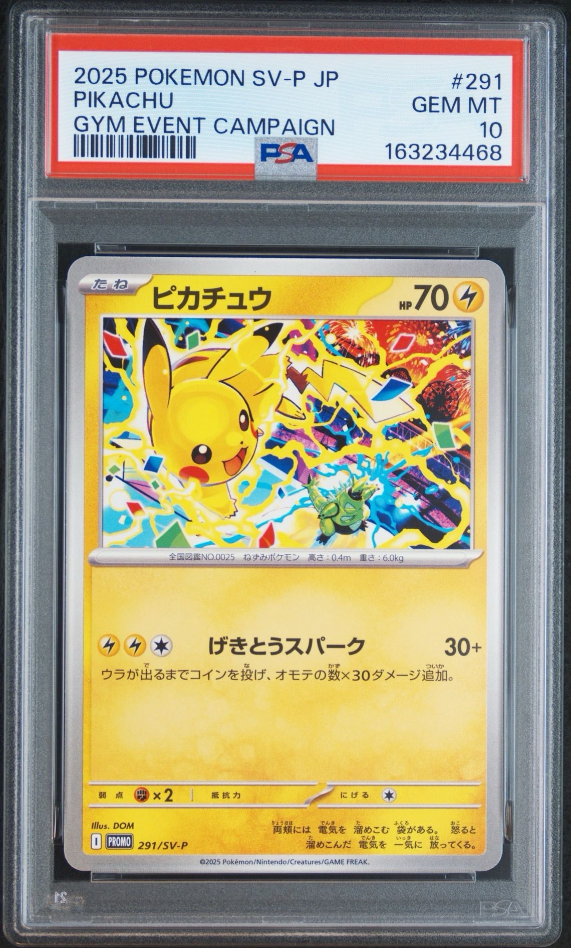 psa10 ピカチュウ P 291/SV-P PSA10】ピカチュウ P [SV-P 291](プロモーションカード「SV-P」) 1枚の