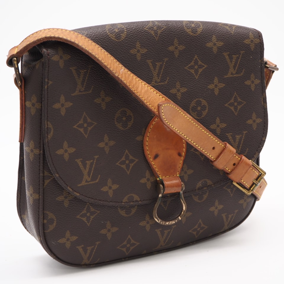 LOUIS VUITTON ルイ・ヴィトン モノグラム キャンバス サンクルーGM M51242 ショルダーバッグ ブラウン コーティングキャンバス レザー レディース