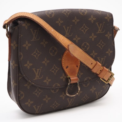 LOUIS VUITTON ルイ・ヴィトン モノグラム キャンバス サンクルーGM M51242 ショルダーバッグ ブラウン コーティングキャンバス レザー レディース