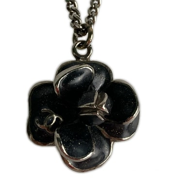 CHANEL シャネル ネックレス ココマーク カメリア 2009年プレコレクション(春夏モデル)ラメ 09 P ブラック