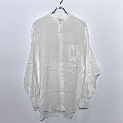 Graphpaper Linen L/S Oversized Band Collar Shirt "White"