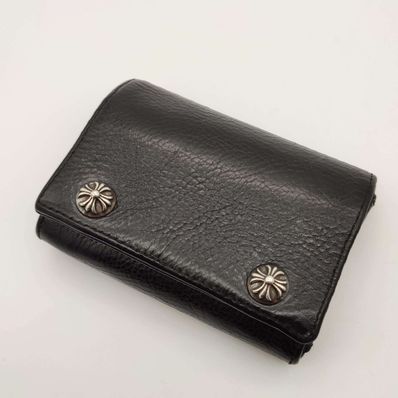 Chrome Hearts 3 Fold Leather Wallet "Black"