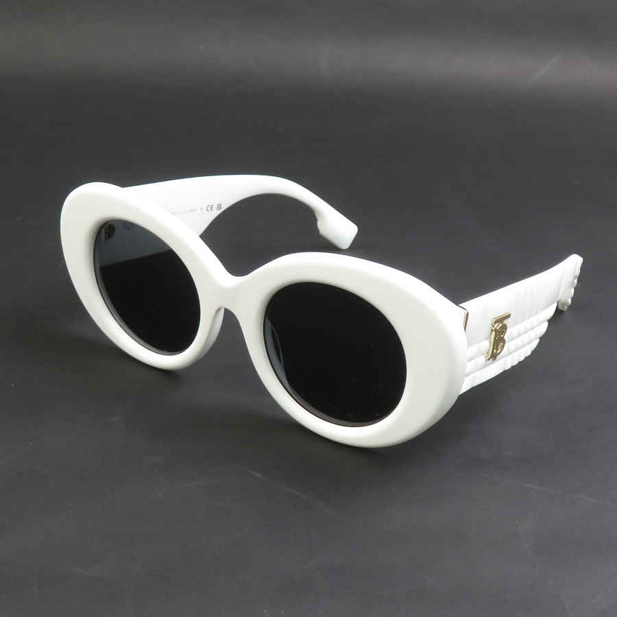 バーバリー BURBERRY サングラス プラスチック ホワイト/ブラック ゴールド ユニセックス【中古】 e61081a