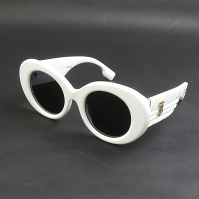 バーバリー BURBERRY サングラス プラスチック ホワイト/ブラック ゴールド ユニセックス【中古】 e61081a