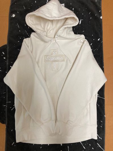 Supreme Cross Box Logo Hooded Sweatshirt "Natural"