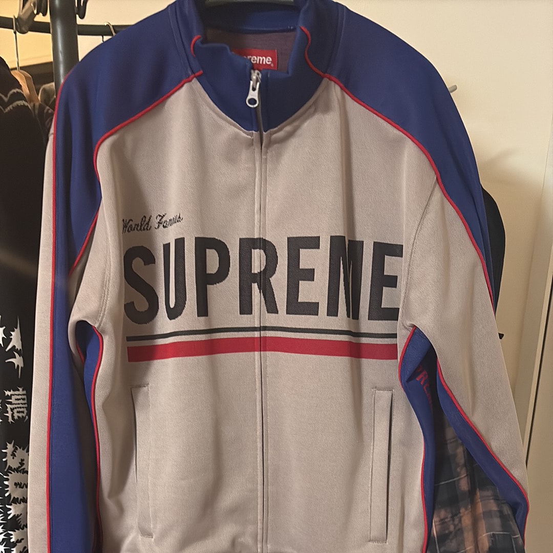 Supreme World Famous Jacquard Track Jacket "Blue"