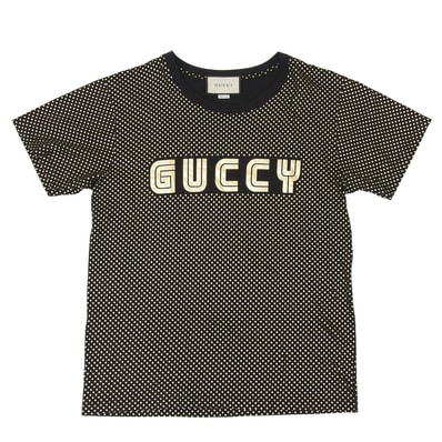 グッチ ロゴ 半袖 コットン Tシャツ トップス レディース ブラック S 493117 S