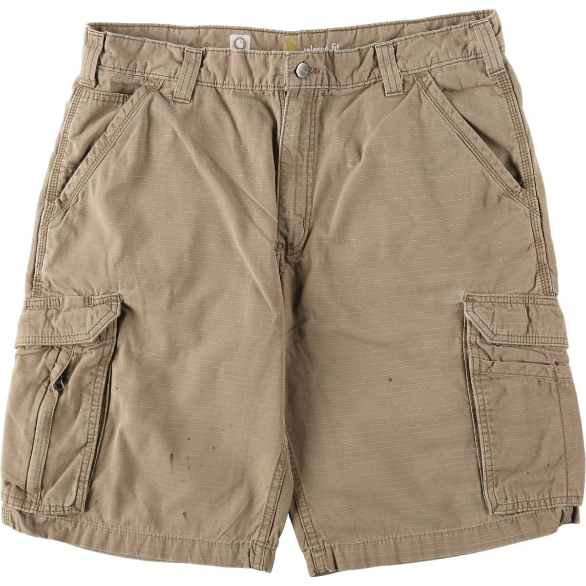 古着 カーハート Carhartt RELAXED FIT FORCE リップストップ カーゴショーツ ハーフパンツ メンズw36相当/eaa657205
