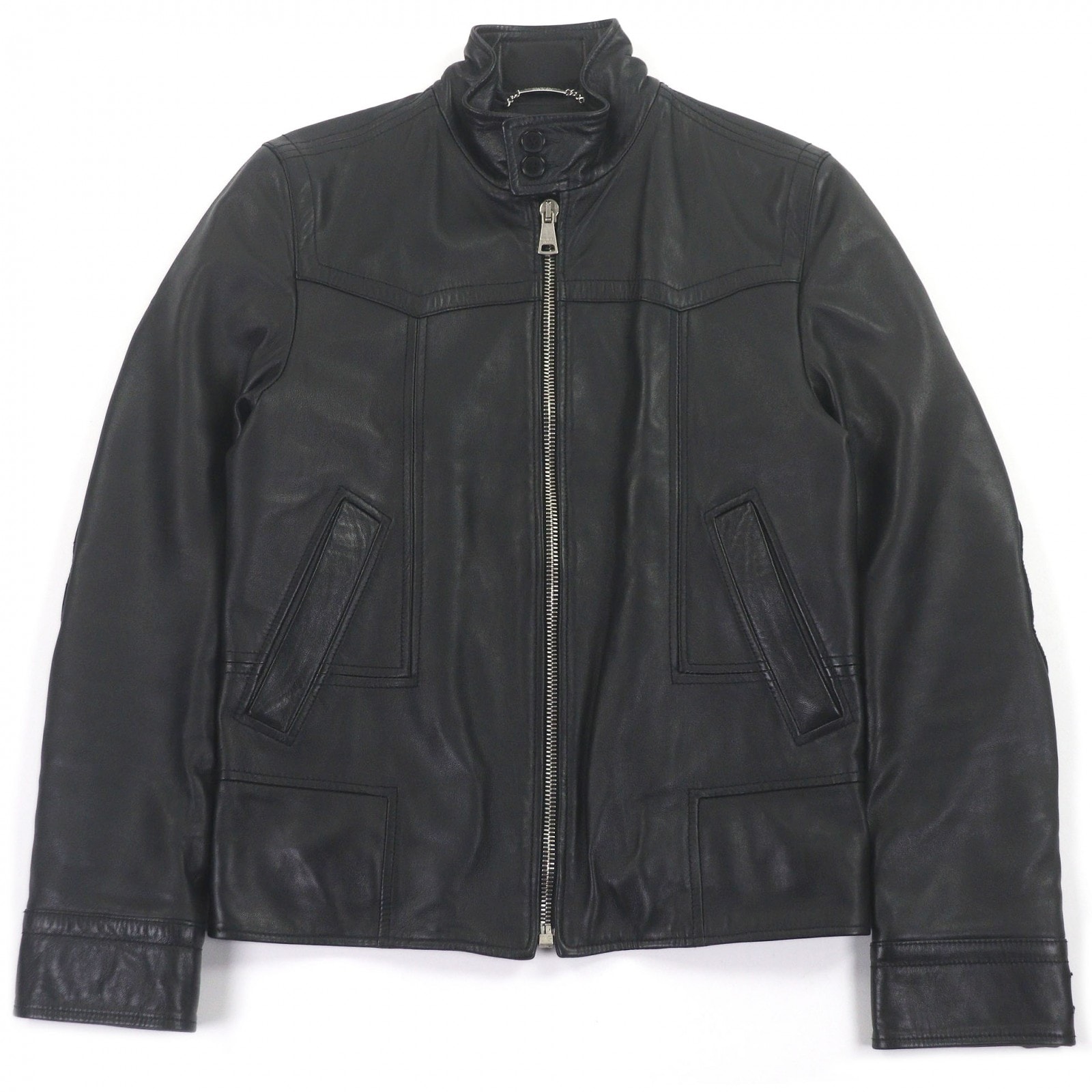 美品 ドルチェ&ガッバーナ レザージャケット ブラック メンズ 44