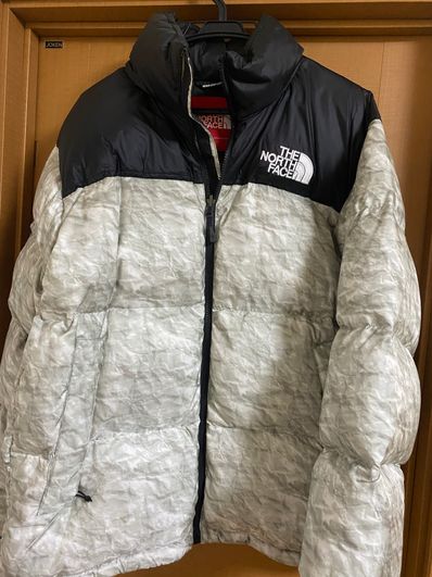 Supreme x The North Face Nuptse Jacket "White Paper Print"