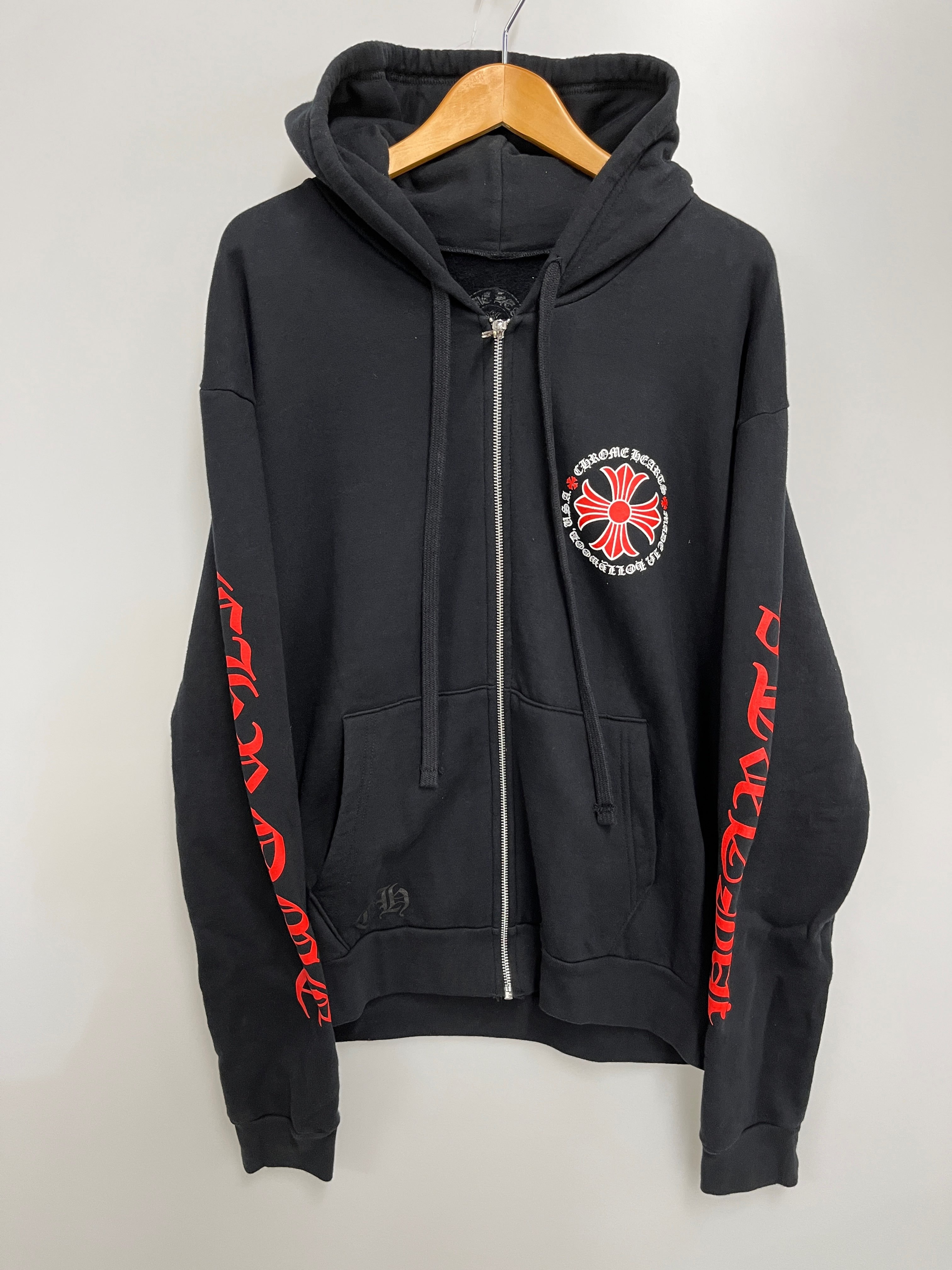 Chrome Hearts Made In Hollywood Plus Cross Zip Up Hoodie "Black"