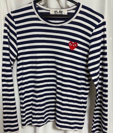 PLAY COMME des GARÇONS ストライプ長袖Tシャツ S