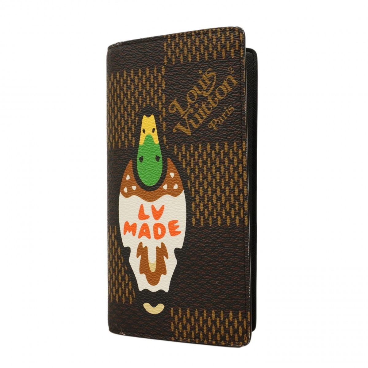 ★最終価格★SALE【6ce6449-k】ルイヴィトン 長財布 ダミエ・ジャイアント/NIGOコラボ ポルトフォイユブラザ N60393 エベヌ【中古】メンズ