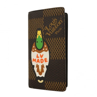 ★最終価格★SALE【6ce6449-k】ルイヴィトン 長財布 ダミエ・ジャイアント/NIGOコラボ ポルトフォイユブラザ N60393 エベヌ【中古】メンズ