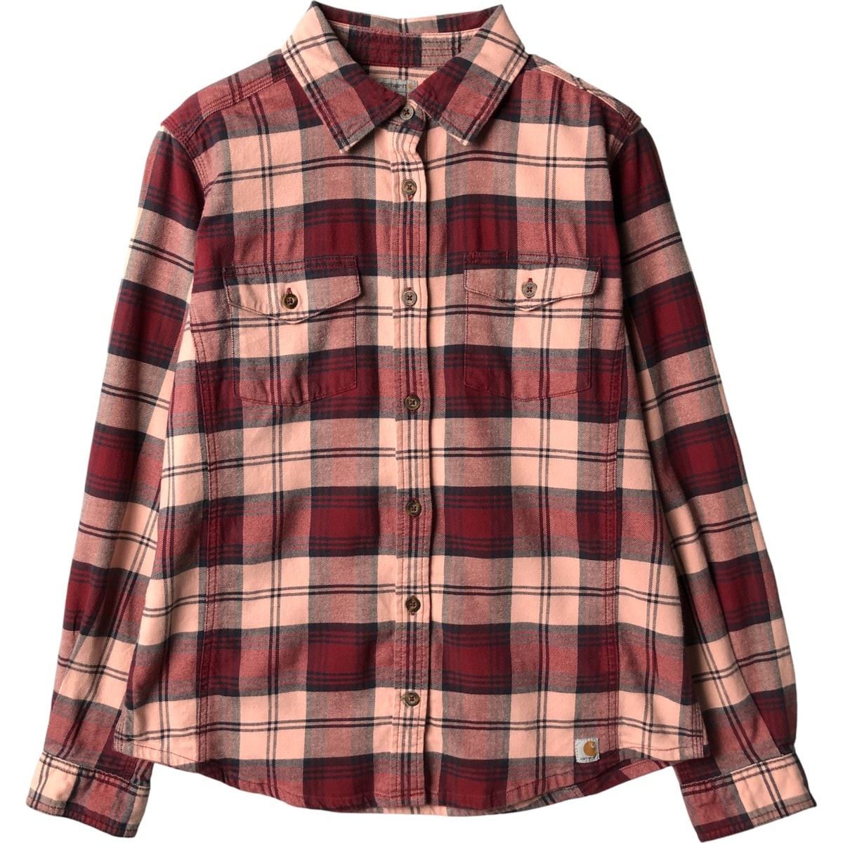 古着 カーハート Carhartt 長袖 コットンチェックシャツ レディースM相当/eaa584565