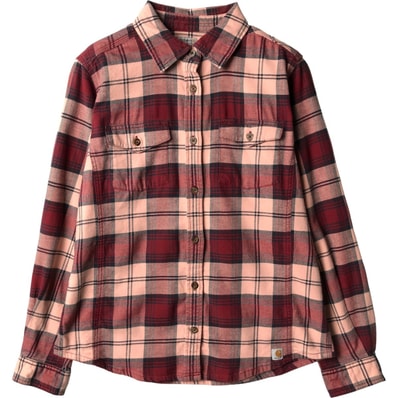 古着 カーハート Carhartt 長袖 コットンチェックシャツ レディースM相当/eaa584565