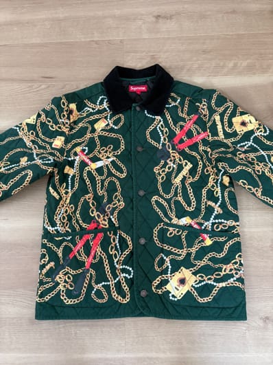 Supreme Chains Quilted Jacket "Dark Green"