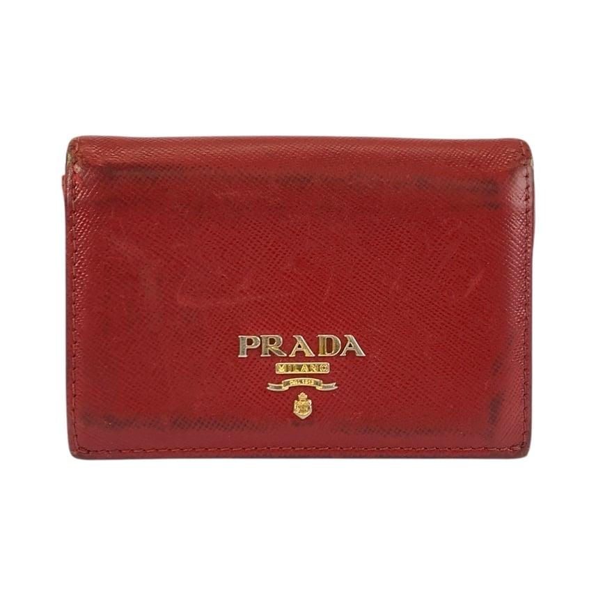 C (やや傷や汚れあり)】PRADA プラダ サフィアーノ レッド ゴールド C (やや傷や汚れあり)】PRADA プラダ サフィアーノ レッド ゴールド
