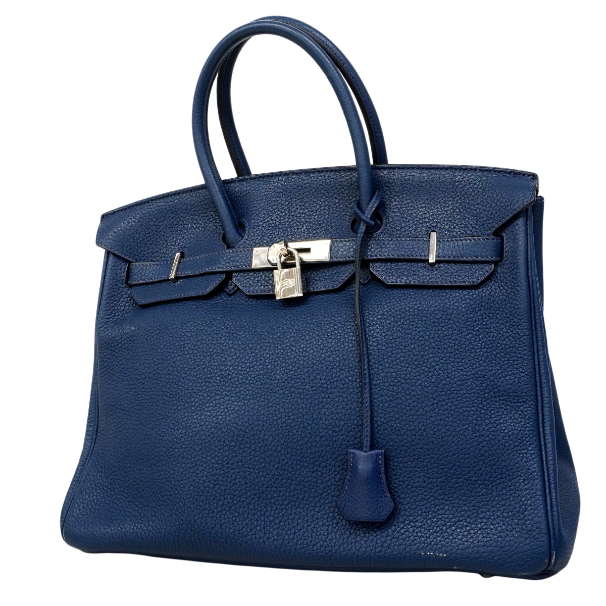【6fa0015】エルメス ハンドバッグ バーキン35 トゴ ブルードブリュス シルバー金具 □N刻印 刻印不鮮明【中古】レディース