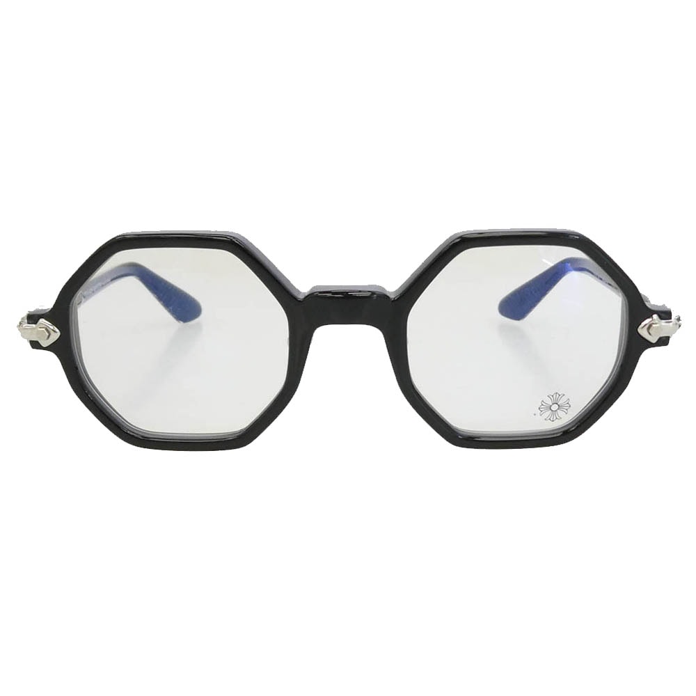 CHROME HEARTS クロムハーツ(原本無) 46□23-141 CLITCO-A オクタゴン フレーム 眼鏡 アイウェア フレーム:ブラック系 レンズ:クリア 46□23-141【極上美品】【中古】