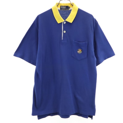 Polo by Ralph Lauren ポロバイラルフローレン 半袖 ポロシャツ LL ブルー 鹿の子