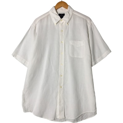 古着 ブルックスブラザーズ Brooks Brothers 346 半袖 リネン ボタンダウンシャツ メンズL相当/eaa553245