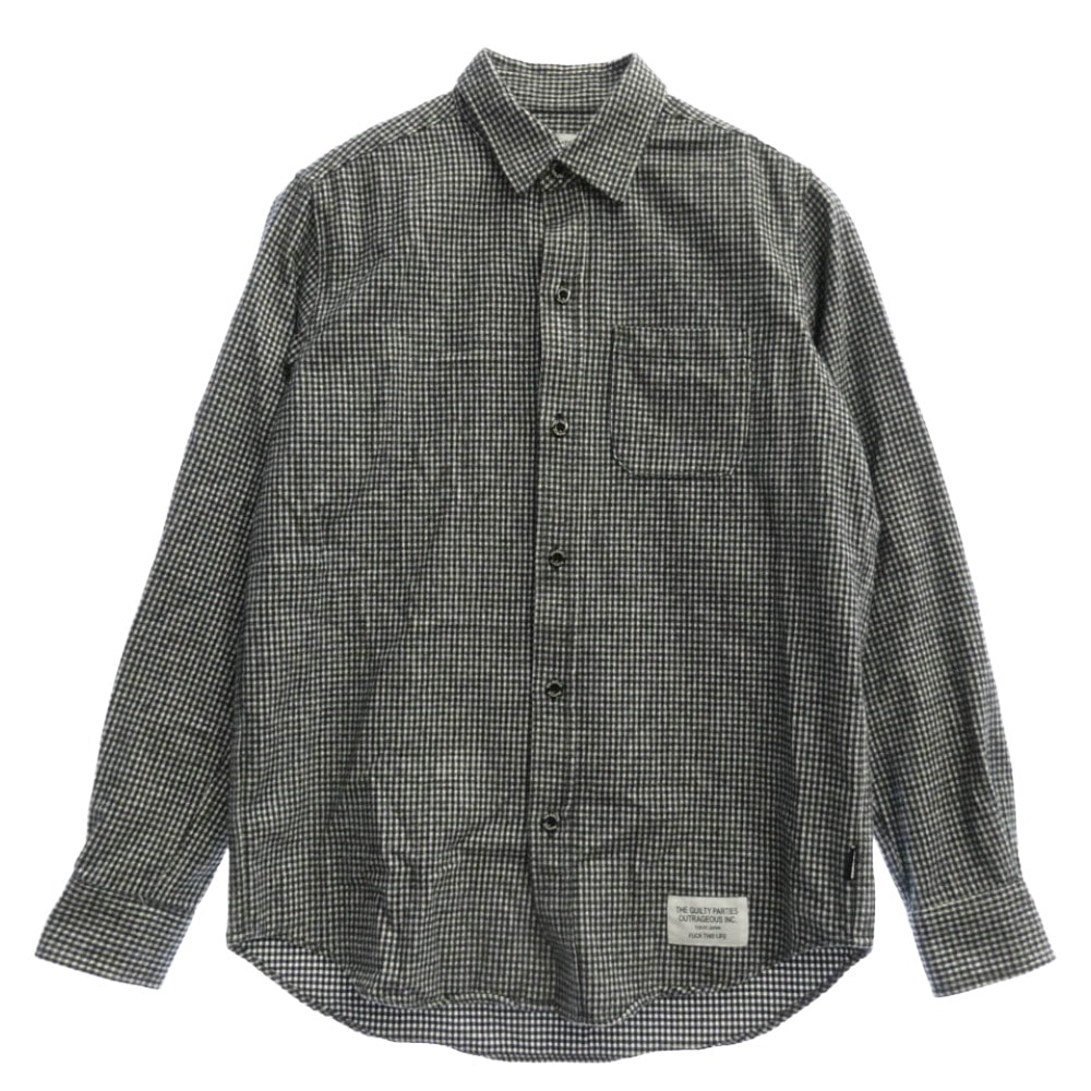 WACKO MARIA ワコマリア 長袖シャツ ギンガムチェック 長袖 ネルシャツ ブラック系 ホワイト系 S【中古】