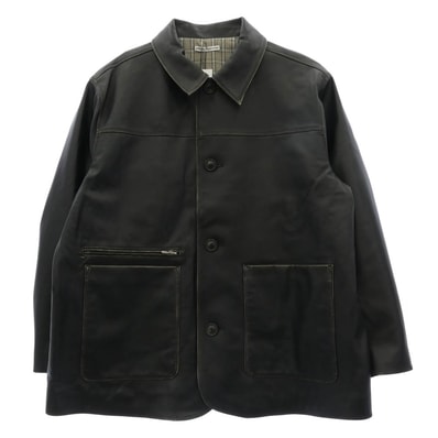 uniform experiment ユニフォームエクスペリメント コート 25AW UE-252000 LEATHER CAR COAT レザ ーカー コート ブラック系 2【新古品】【未使用】【中古】